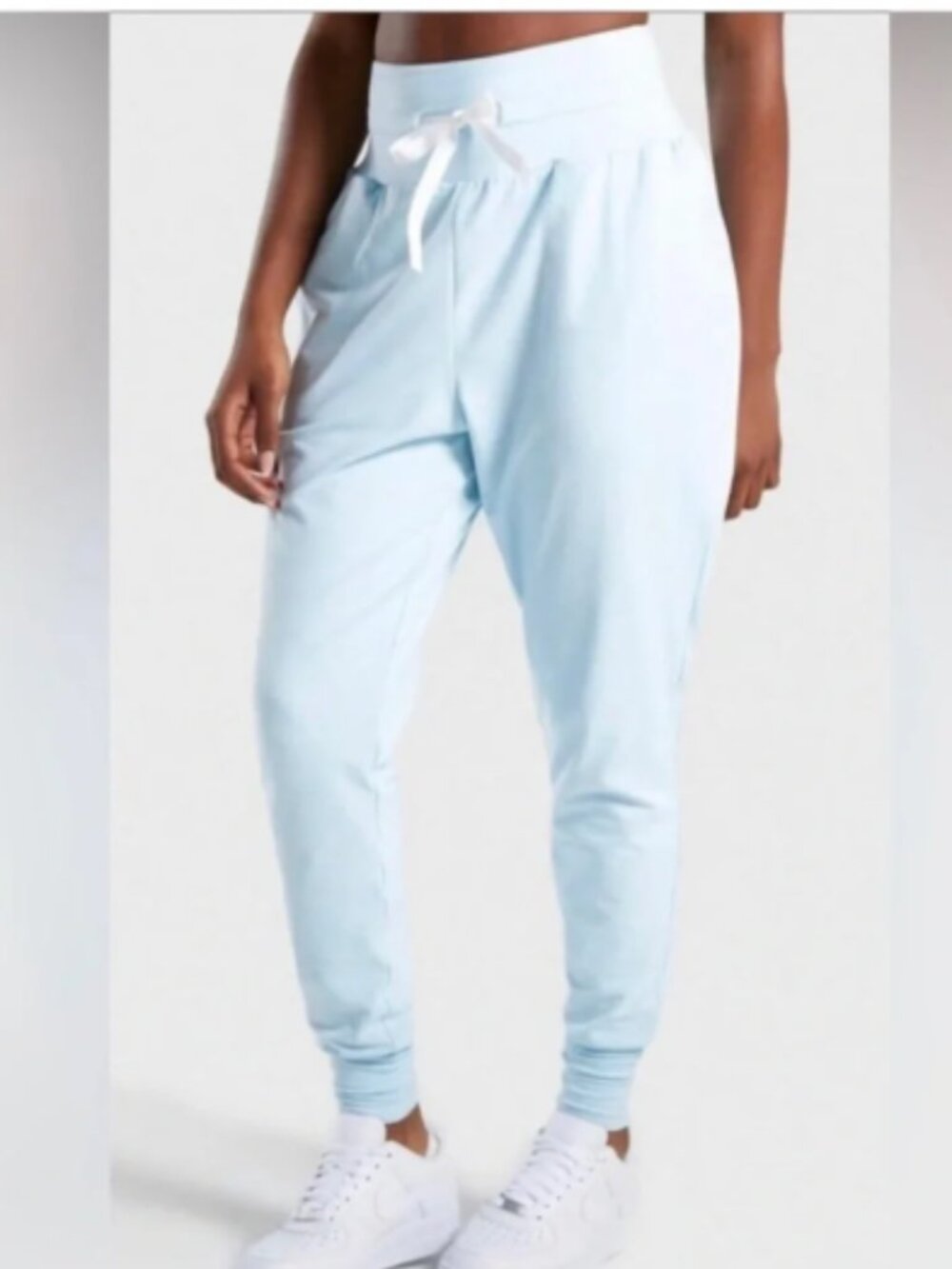 Gymshark Poise Hareem Joggers Washed Malibu Blue Tapered Womens Large L